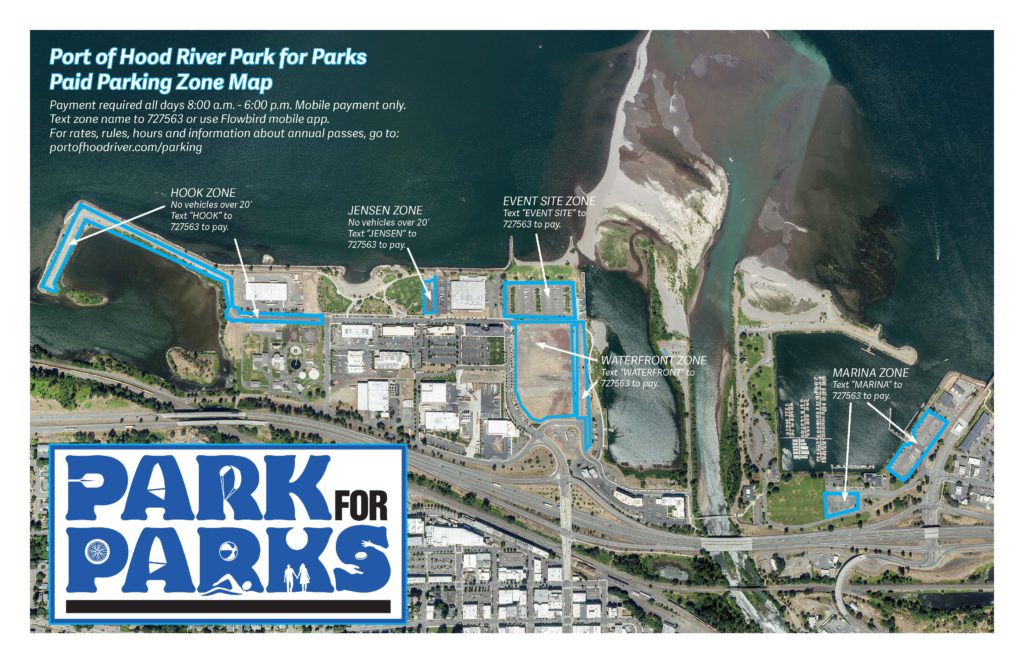 Port of Hood River Pay to Park Zone Map